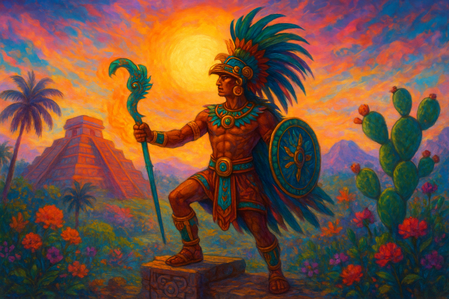 Huitzilopochtli, Aztec warrior mythology (Mexico)